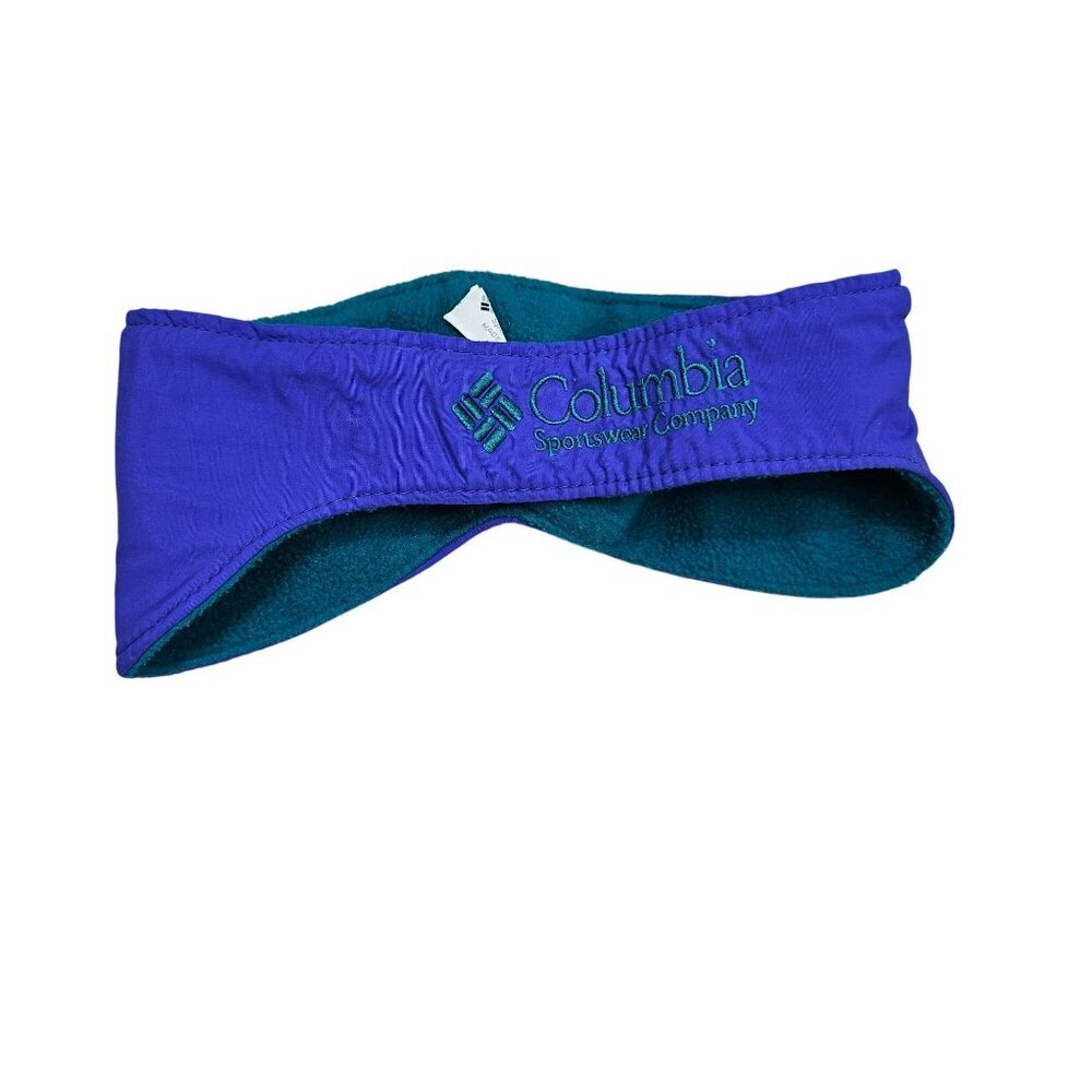 Columbia Sportswear Vintage S/M Headband Purple Teal Fleece‎ Lined Gorp Gorpcore